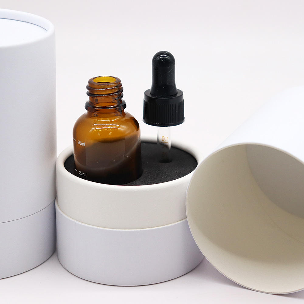 Embalagem de tubo de papel de papelão com conta-gotas personalizável e ecologicamente correto mais vendido