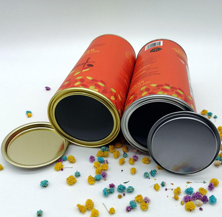 Embalagem de tubo de papel de chá e lanche de sorvete de comida com design redondo de luxo biodegradável personalizado