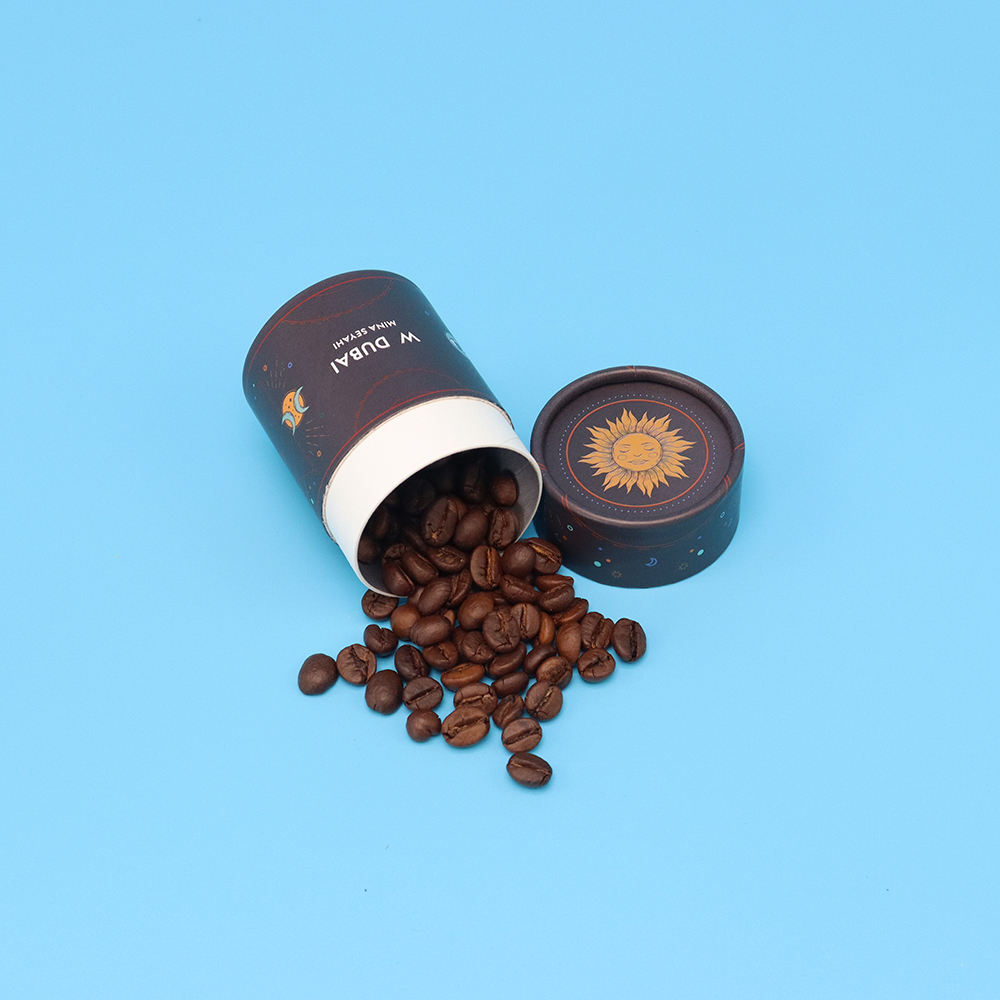 Embalagem de tubo de papel de chá com logotipo de impressão personalizada Recipiente de cilindro de papelão de qualidade alimentar para embalagem de caixa redonda de café e chá