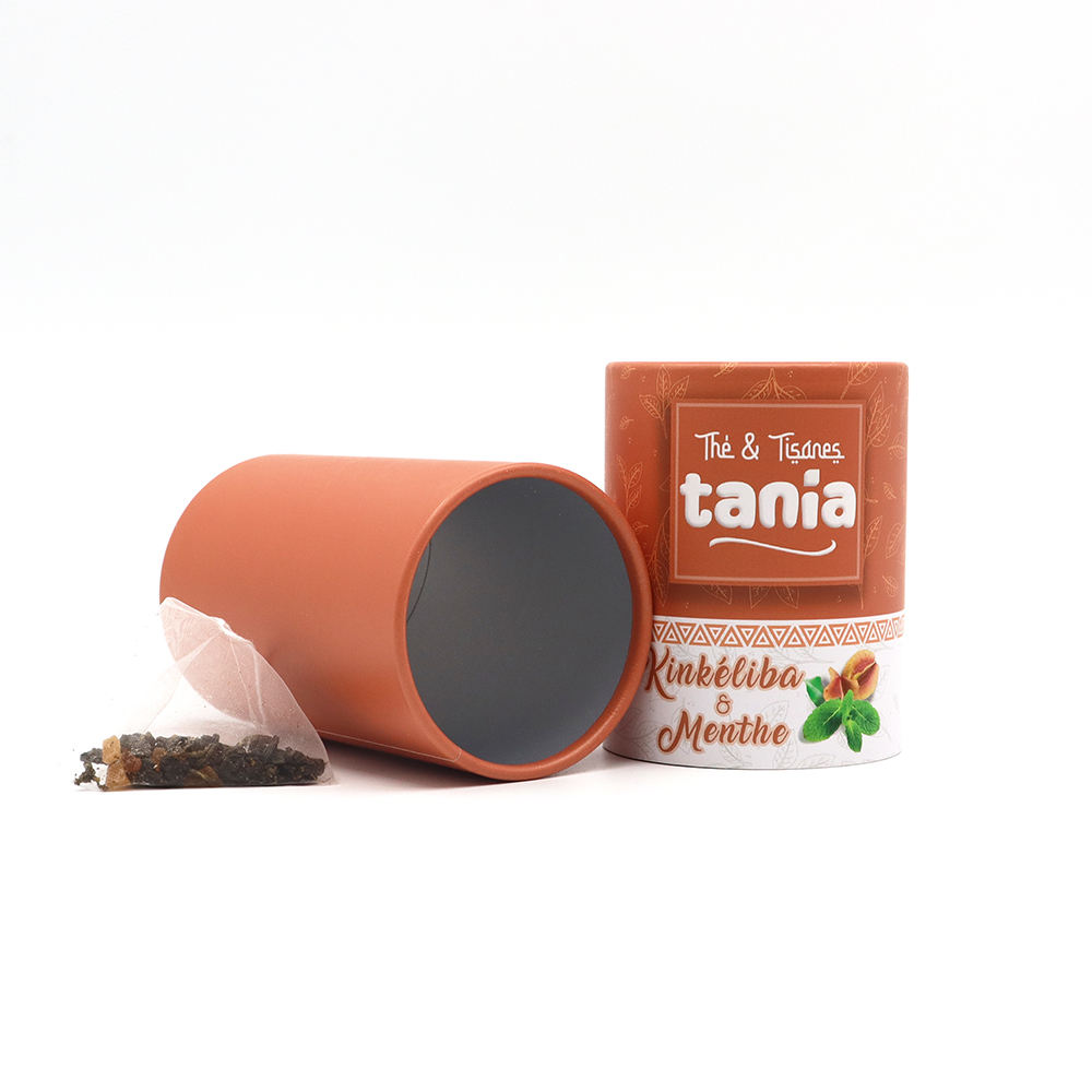 Tubo de papel biodegradável da caixa do cilindro do pó do cogumelo do colágeno do produto comestível da folha de alumínio para biscoitos da especiaria