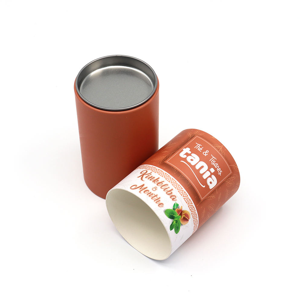 Tubo de papel biodegradável da caixa do cilindro do pó do cogumelo do colágeno do produto comestível da folha de alumínio para biscoitos da especiaria