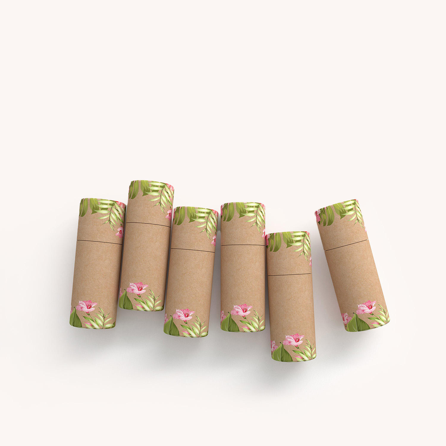 Embalagem de papel desodorante Kraft reciclado de grau superior Tubo de papel colorido Personalizar embalagem de cilindro de barra de loção Ukai de papel