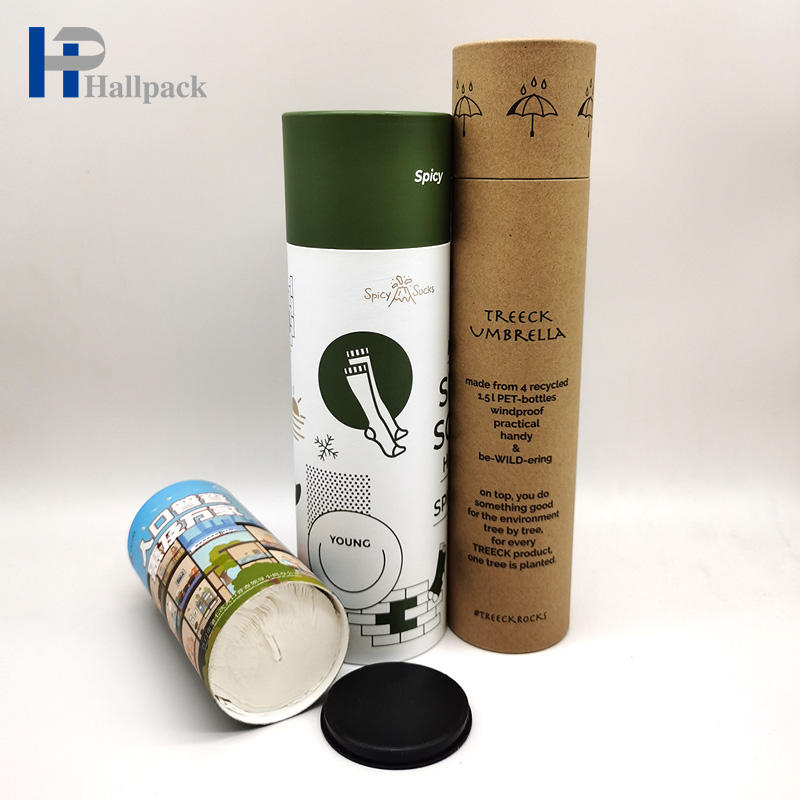 Tubo de papel cilíndrico, tubo de aperto de papel kraft dourado, tubos de papel para roupas íntimas