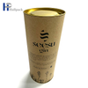 Novo design comida chá café redondo papelão embalagem tubo de papel kraft com tampa de ferro