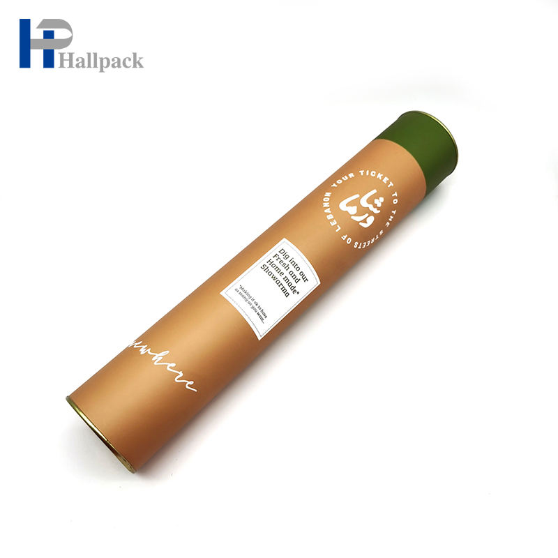 Caixa redonda de alta qualidade Kraft embalagem tubo de papel cartão biodegradável