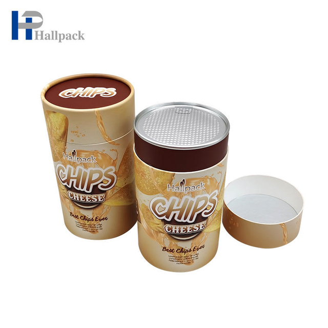Latas de tubo de papel com tampa interna de rasgo fácil de vedação de qualidade alimentar por atacado