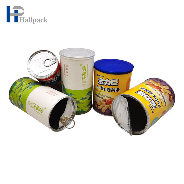 Embalagem fácil do tubo de papel do selo do metal da tração do tubo de papel do produto comestível