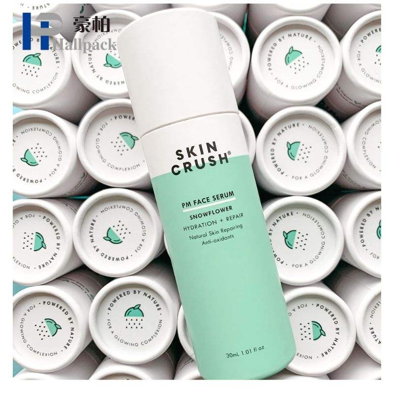 Papel cosmético luxuoso do cartão da composição e dos produtos de Skincare que empacota a caixa redonda do tubo