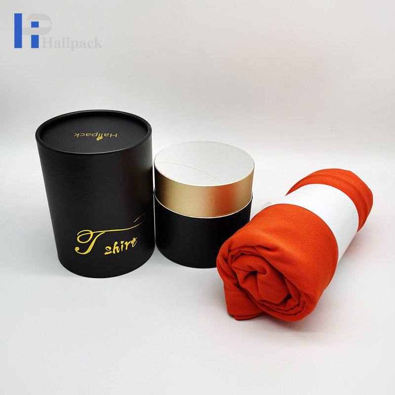 Tubo preto do papel do tubo do núcleo do papel de embalagem do projeto que empacota para o t-shirt