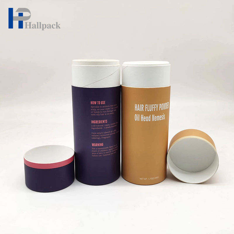 Personalize o tubo de papel do abanador do recipiente cosmético do cilindro da peneira colorida biodegradável
