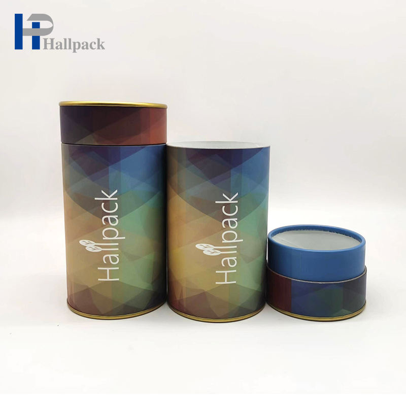 Projete o tubo do cartão do papel de embalagem da impressão a cores que empacota com logotipo