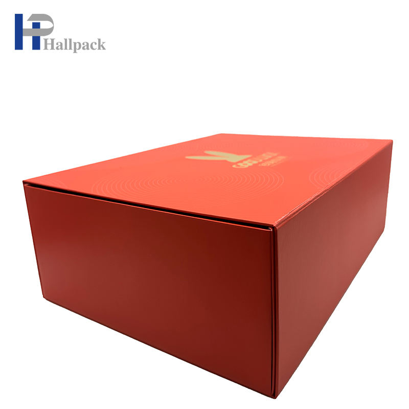 Caixa de papel grande dobrável magnética feita sob encomenda luxuosa do tamanho com corda de couro da mão