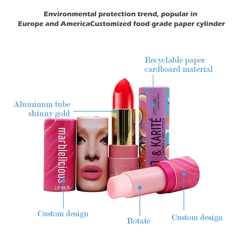 Embalagem de tubo de tubo de caixa redonda biodegradável com embalagem de tubo de torção personalizada