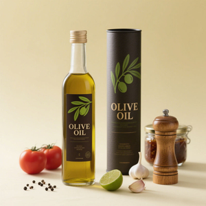 Design personalizado biodegradável Cilindro redondo Kraft Packaging para garrafa de azeite de oliva