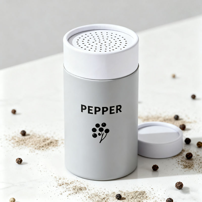 Embalagem de tubo de papel de cilindro de caixa redonda biodegradável com peneira para pó solto