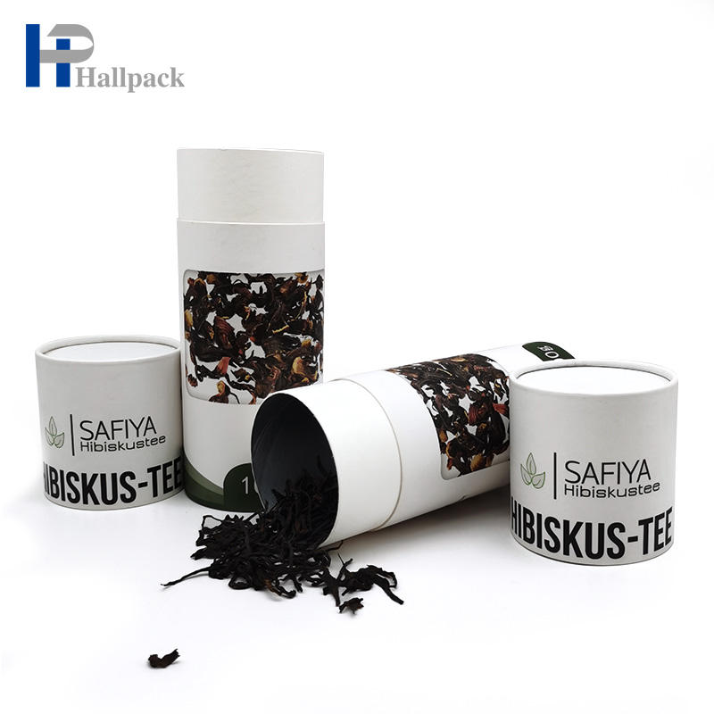 Pacote redondo personalizado da caixa do tubo do produto comestível do projeto para o chá Nuts do café