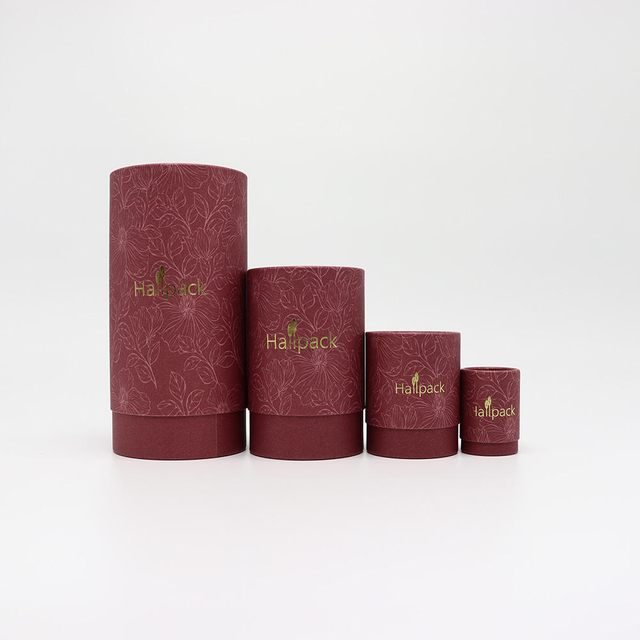 Cartão Kraft reciclável para caixas de tubo de embalagem de camisetas de armazenamento biodegradável redondo papel artesanal em relevo