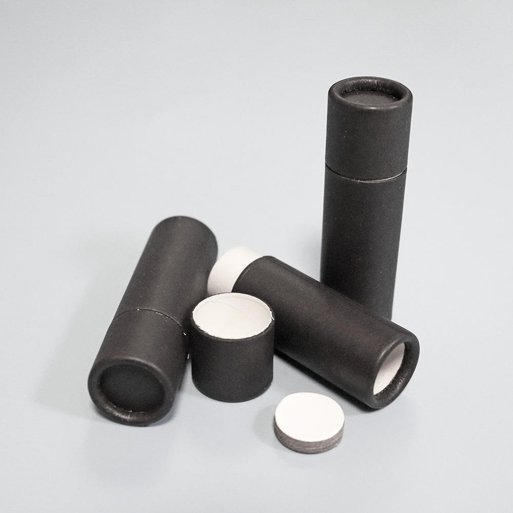 Tubos Lipbalm do tubo de papel do desodorante preto de 2oz Eco com preço baixo