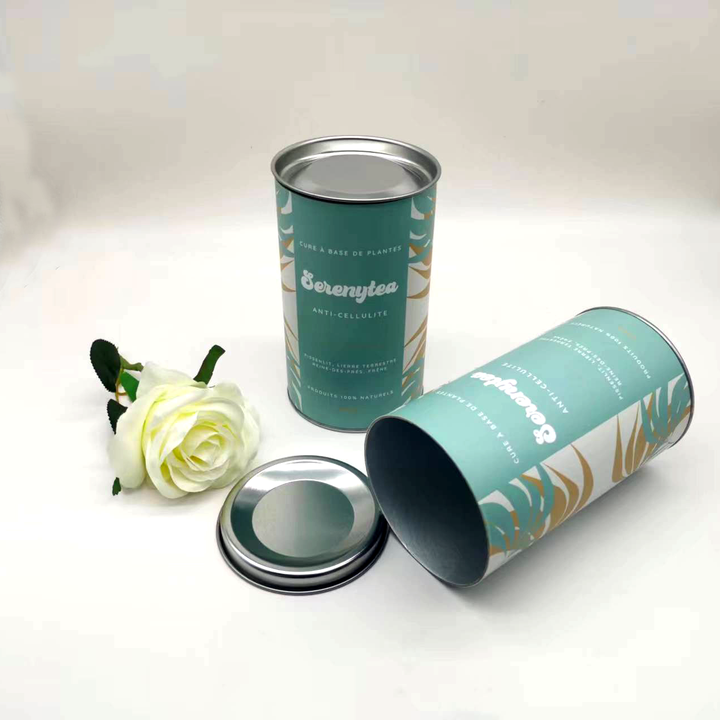 Tubo de papel de qualidade alimentar de alta qualidade, estilo lata, embalagem de chá, tubo biodegradável, embalagem de tubo de papel personalizado para alimentos