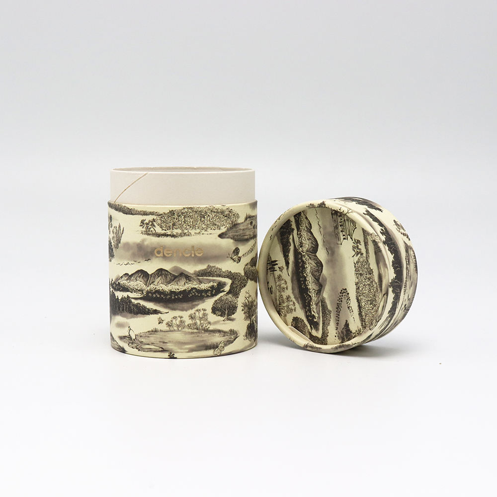 Cilindro de papel ecológico personalizado, caixa de tubo de papel para embalagem de chá/ervas/café/lanches/embalagens de alimentos