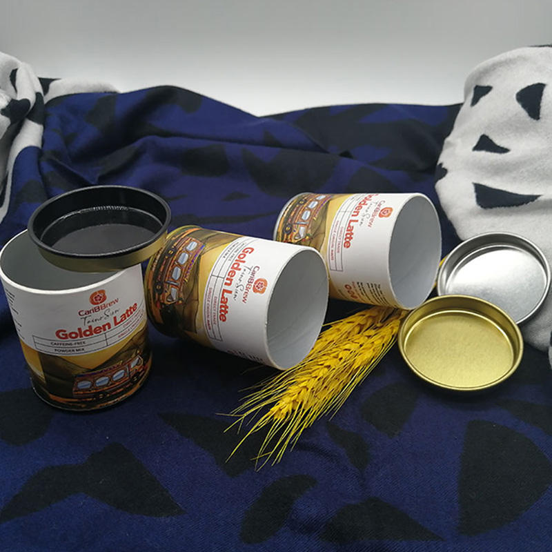 Caixa feita sob encomenda amigável do cilindro do cartão do produto comestível de Eco com o tubo de papel do metal que empacota para o chá Nuts do café