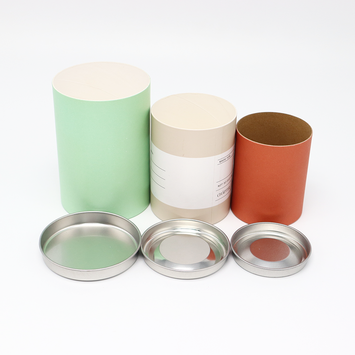 Caixa feita sob encomenda amigável do cilindro do cartão do produto comestível de Eco com o tubo de papel do metal que empacota para o chá Nuts do café