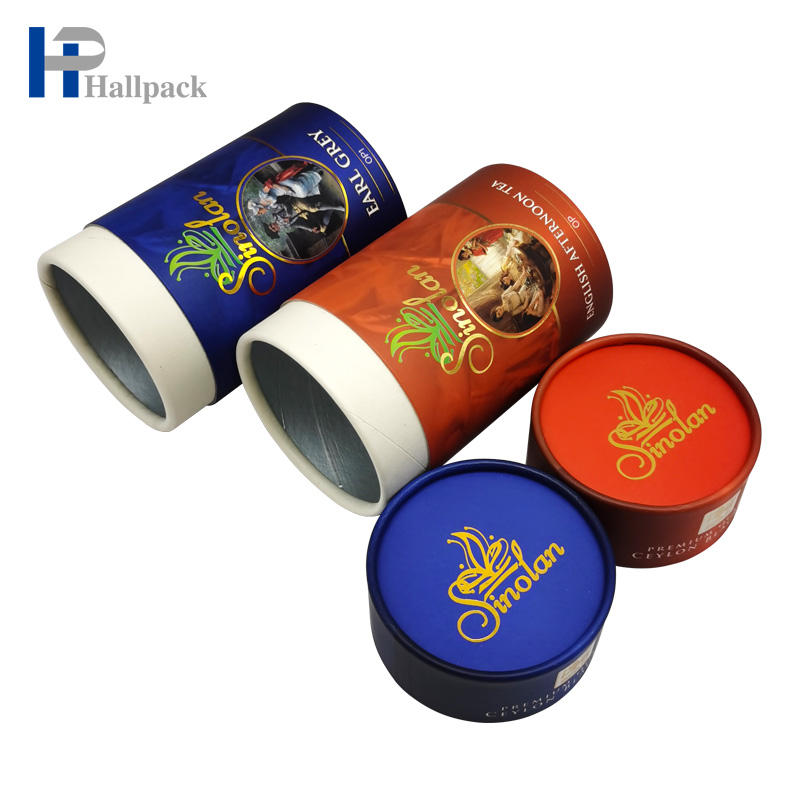 Branco feito sob encomenda tamanho 50g cilíndrico eco-amigável café chá/chá solto/chá papel kraft embalagem tubo redondo caixa de pacote grande