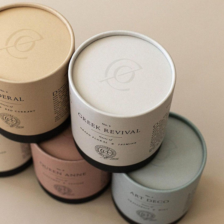 Caixa de embalagem de cilindro de alta qualidade, garrafa de perfume de vela kraft, saco de chá de café, embalagem de tubo de papel personalizado