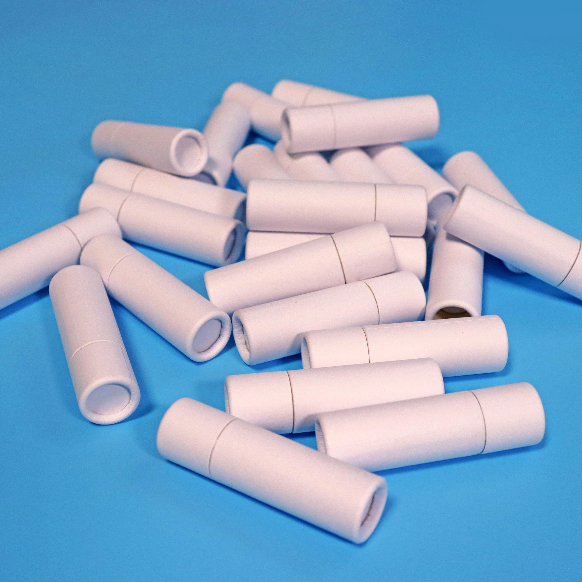 Conjunto de caixas organizadoras redondas e rígidas de papel reciclado, 10ml, para uso cosmético, alta qualidade, 0.3oz, branco, push-up, barra de loção, tubo de embalagem