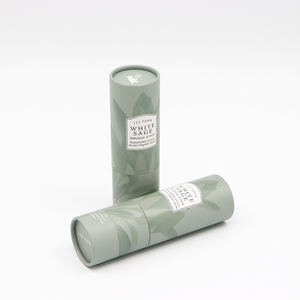 Tubo de papel feito sob encomenda amigável da caixa do cilindro do cartão da embalagem da beleza de Eco que empacota para a vara aromática do borrão do sábio da planta