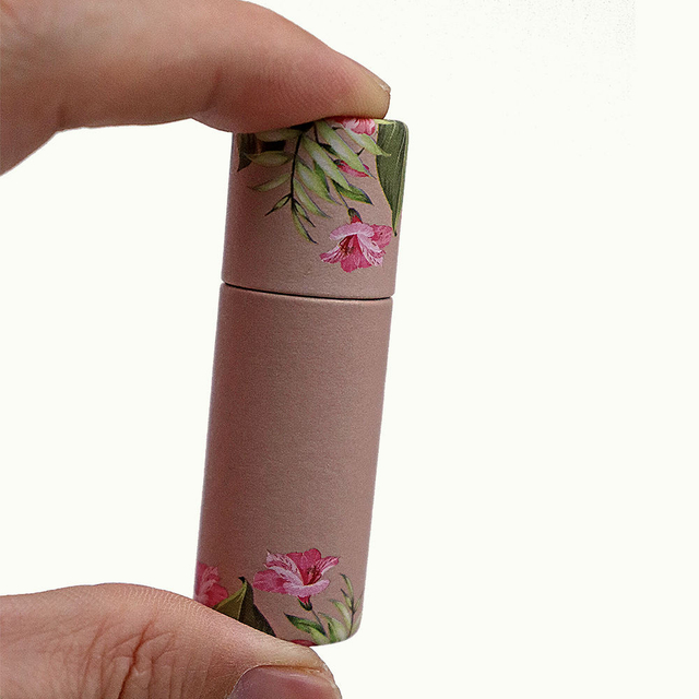 Tubo de papelão em formato redondo, brilho labial personalizado de 0,4 onças, biodegradável, 0 resíduos, push up, desodorante, loção, barra, tubo de papel