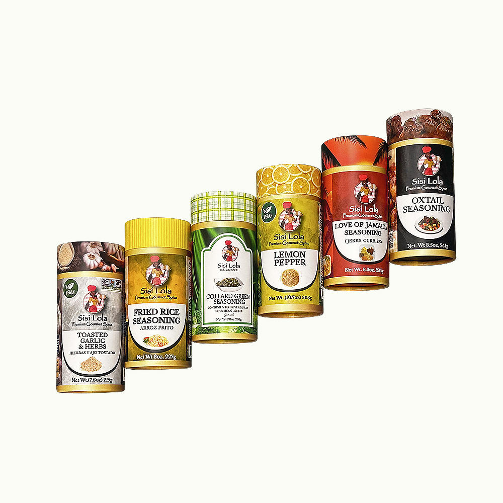 Personalize a caixa de cilindro de papelão kraft biodegradável, tampa de rasgo fácil de produto comestível, tubos de papel de 3 camadas, embalagem de tempero