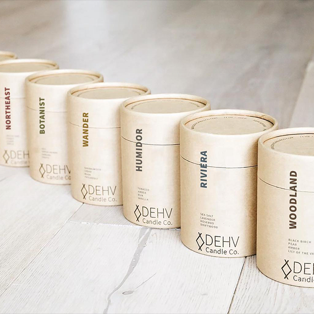 100% plástico livre de papelão biodegradável personalizado embalagem caixa de tubo redondo para envoltório de vela tubo de papel de alta qualidade