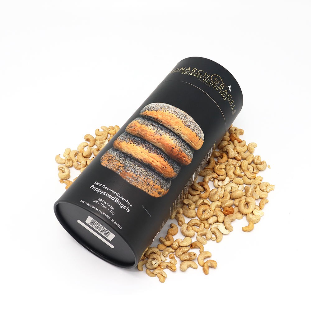 Cilindro biodegradável impresso personalizado, papel para alimentos, papelão, latas de chá, bolo, pão, biscoitos, café, doces, embalagem de tubo de papel