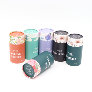 Caixa amigável do cilindro do cartão do produto comestível de Eco com o tubo de papel da tampa do metal que empacota para o chá Nuts do café