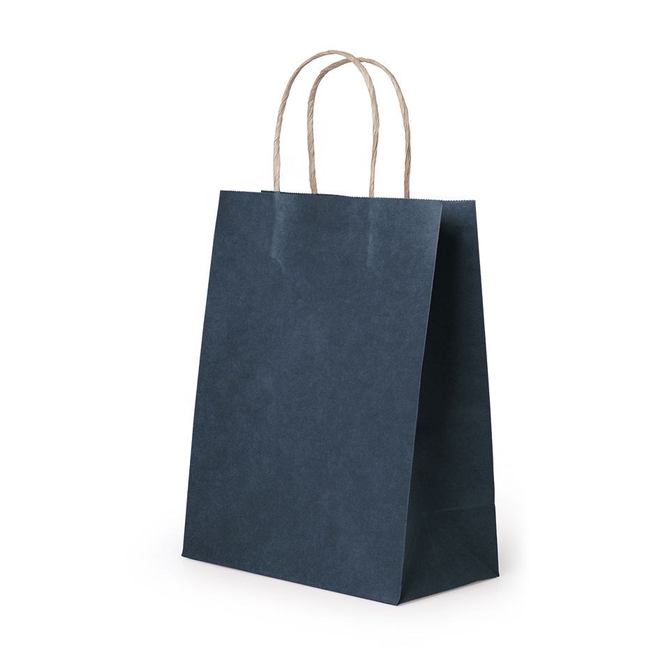 Saco de compras de papel kraft marrom impresso com logotipo personalizado Saco de papel para viagem para entrega de alimentos Saco de presente com alça