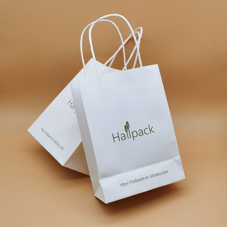 Pacote de tamanho personalizado Alça de papel Saco de papel Saco de compras de papel Kraft