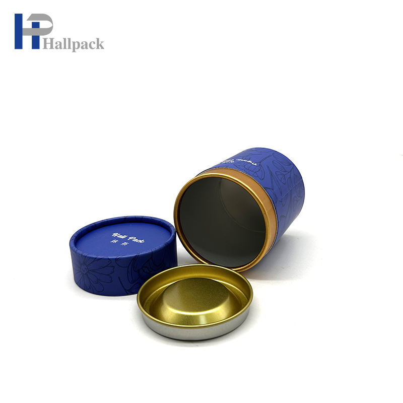 Alta qualidade eco-friendly papelão chá café matcha recipiente embalagem tubo de papel de alimentos com tampa de ferro