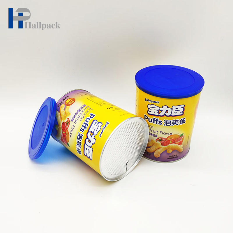 Fácil descascar o papel de embalagem da tampa pode tubo de papel superior transparente com tampa de metal