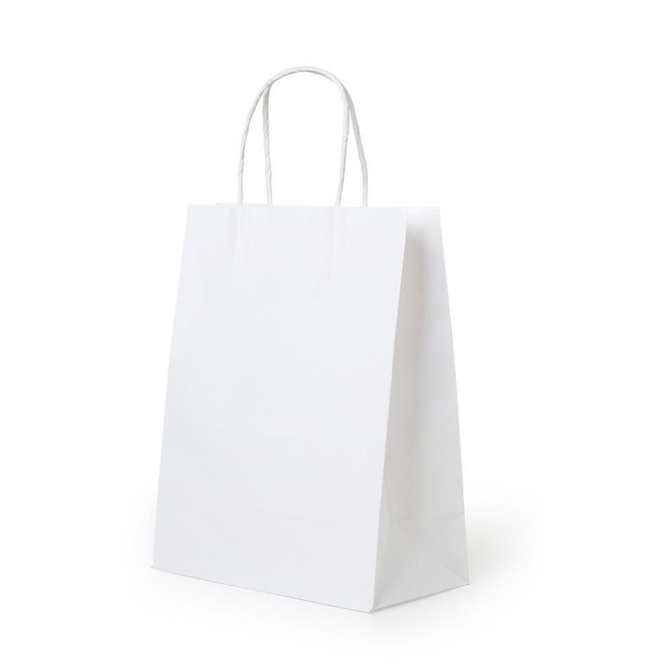 Saco de embalagem de papel Kraft reciclável com alça de transporte personalizada de fábrica