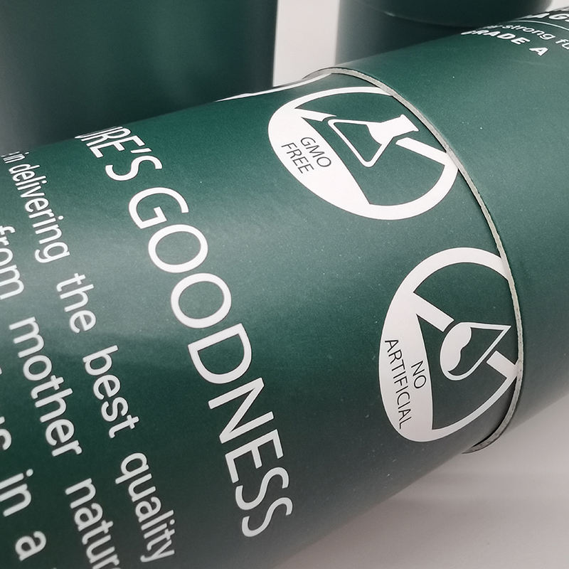 Tubo de papel cosmético redondo verde essência garrafa de óleo tubo de papel de embalagem