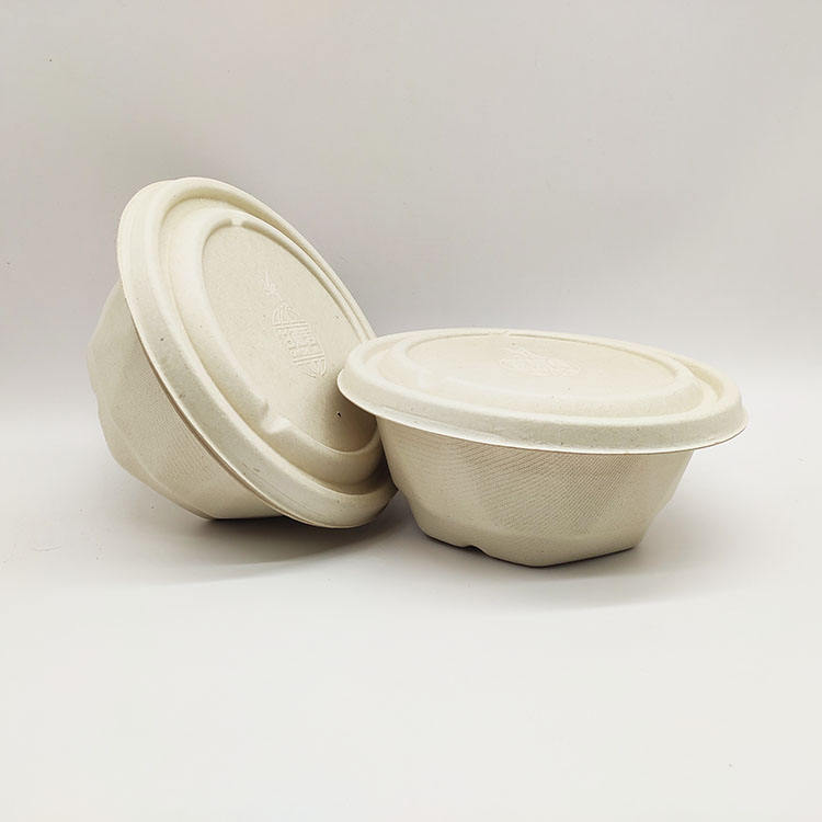 Fornecimento de fábrica em concha de cana-de-açúcar Recipientes de alimentos descartáveis ​​seguros para celulose