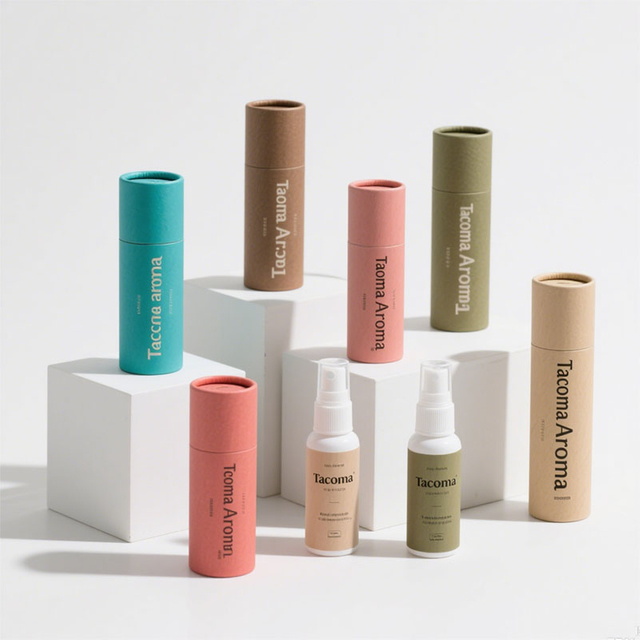 Embalagem de tubo de papel de design personalizado e ecológico para garrafa de perfume