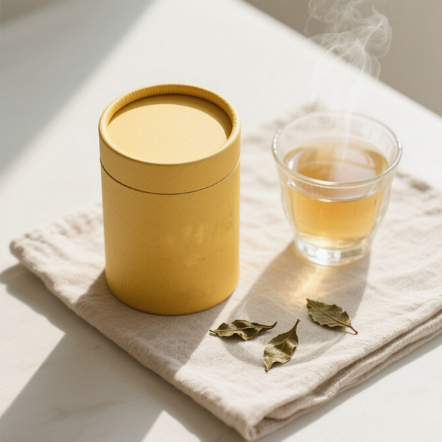 Catilhas de papel personalizadas Cilindro de cilindro com lamas de metal Matcha Tea Packaging Jar