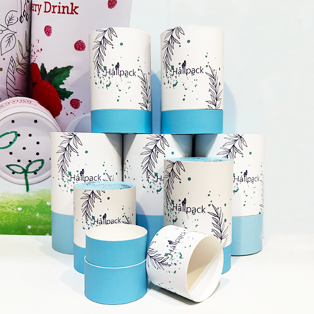 Embalagem de papel Kraft de borda plana ecológica Hallpack para embalagem de tubo de papelão artesanal de quebra-cabeça da moda de velas