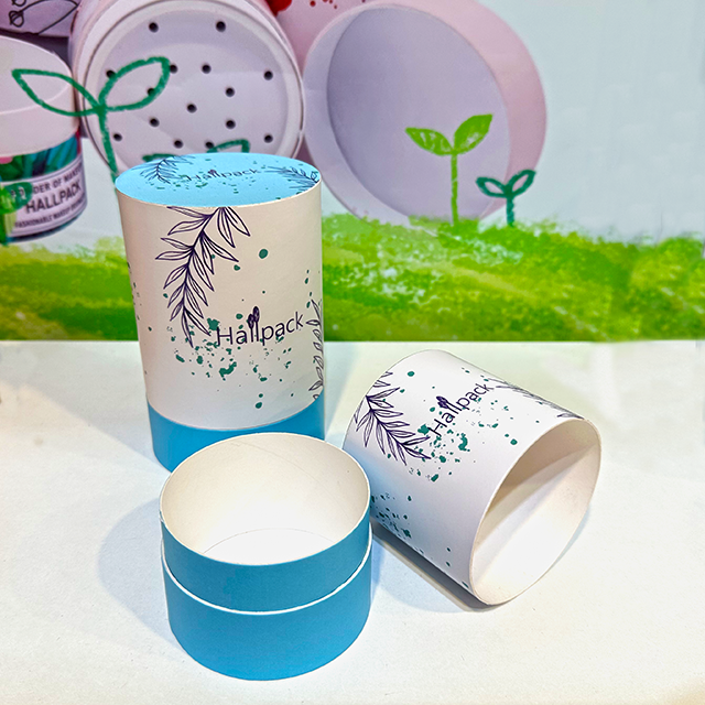 Embalagem de papel Kraft de borda plana ecológica Hallpack para embalagem de tubo de papelão artesanal de quebra-cabeça da moda de velas
