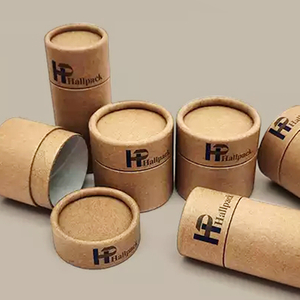 Pacote redondo da caixa do tubo empacotado cartão cosmético feito sob encomenda biodegradável para botões de algodão de bambu