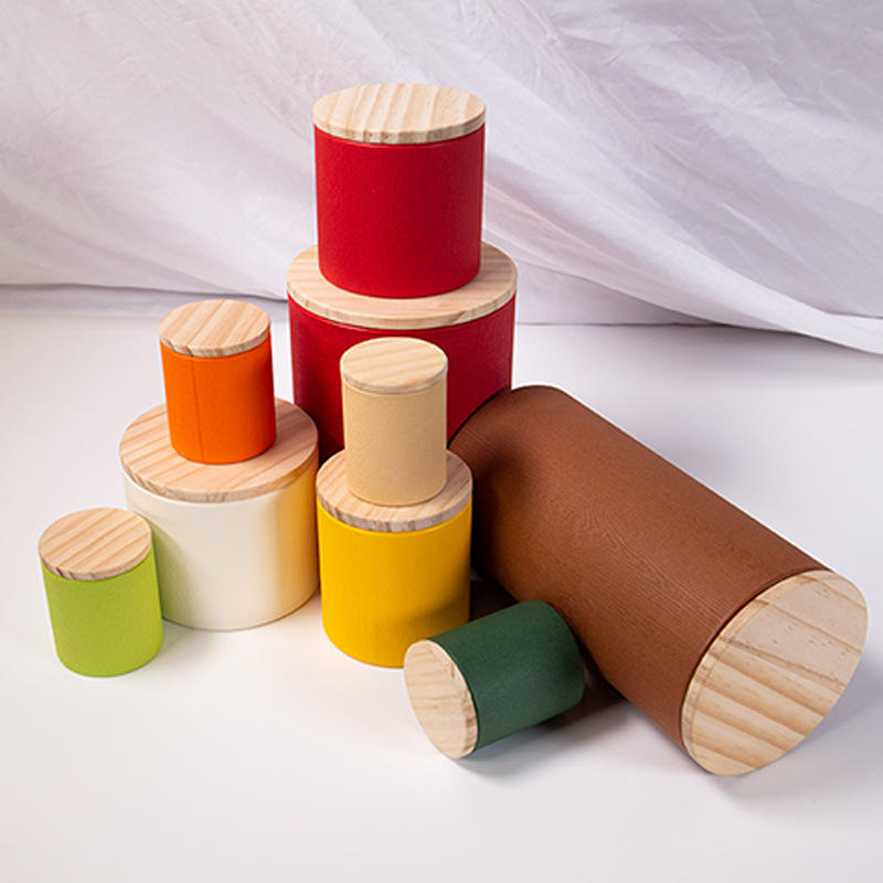 Cilindro de madeira biodegradável do chá da tampa do produto comestível que empacota o tubo redondo do papel de embalagem do café