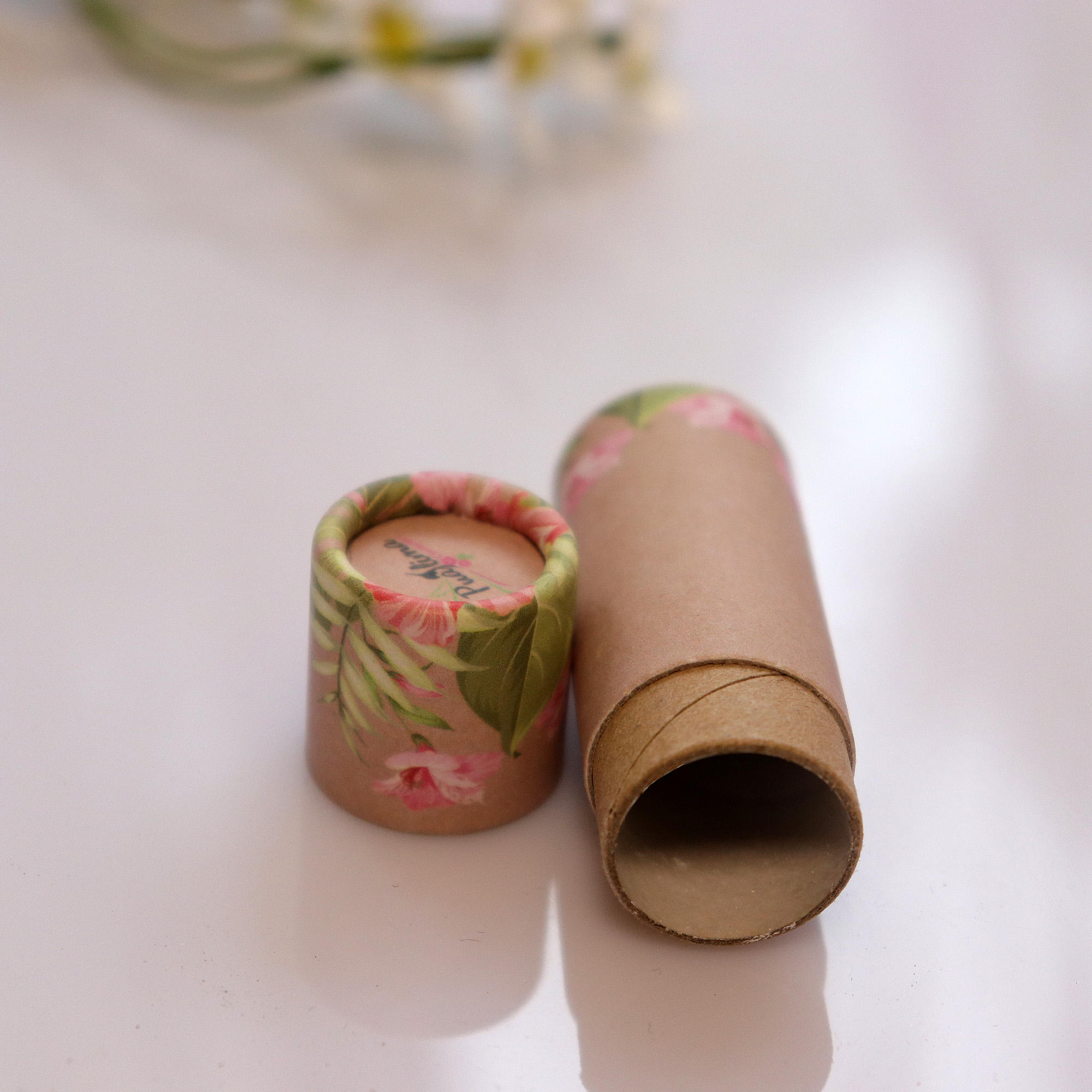 Tubo de papelão em formato redondo, logotipo personalizado, brilho labial, biodegradável, 0 resíduos, push up, desodorante, loção, barra, tubo de papel