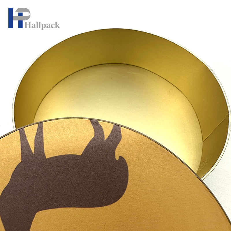 Embalagem de tubo de papel kraft reciclável para bolo, formato redondo, laminado em relevo, acabamento fosco brilhante, uso artesanal, impressões de logotipo personalizado